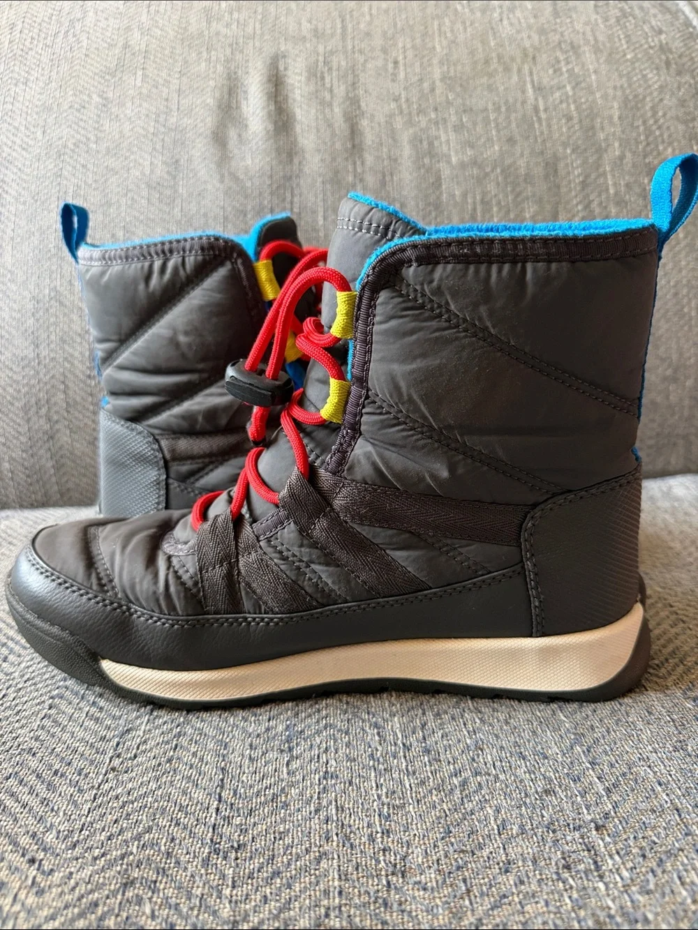 Sorel Youth Whitney Ii Short Lace Wp Boots Child Gray Snow Boots Shoes Size: 4